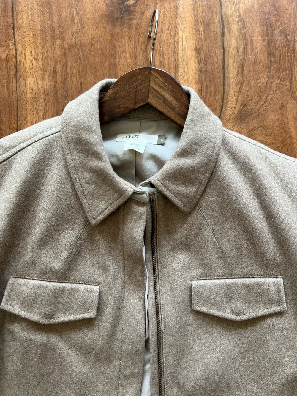 J. Crew Beige/Tan Wool Zip Jacket
